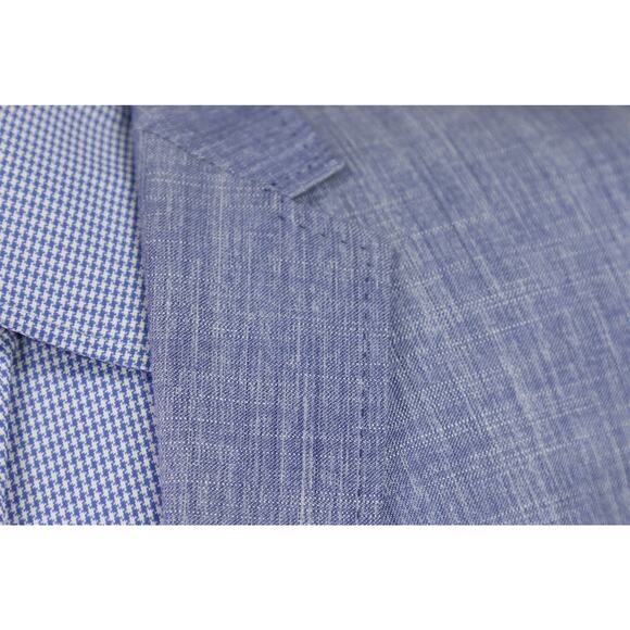 Hugo Boss Current Light Blue Wool Linen 2-Btn Blazer Jacket 42L - Picture 5 of 11